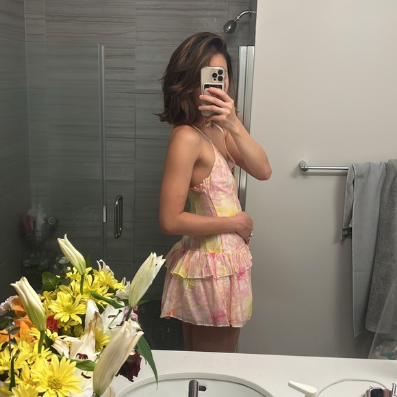 NWT Loveshackfancy Fabienne Mini Dress in Light Berry Tea - Picture 12 of 12